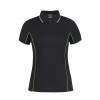 Black Pea Green Ladies Piping Polo Shirts